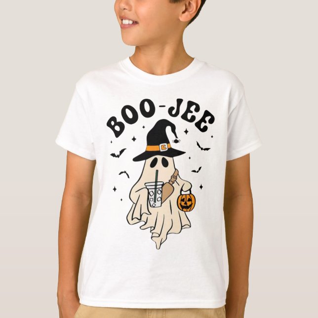 Boo Jee Ghost Cute Funny Halloween  T-Shirt (Front)