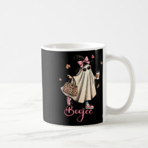 Boo Jee Ghost Drinking Coffee Coquette Bow Hallowe Mug