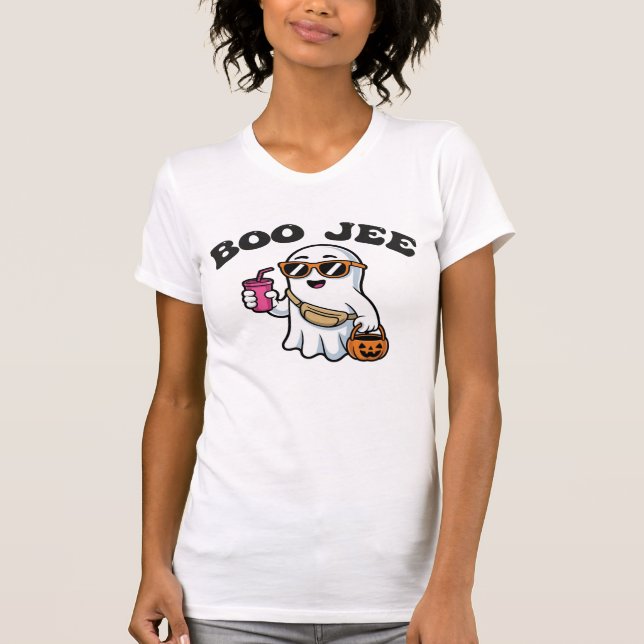 BOO-JEE Ghost – Funny Boujee Halloween Design T-Shirt (Front)