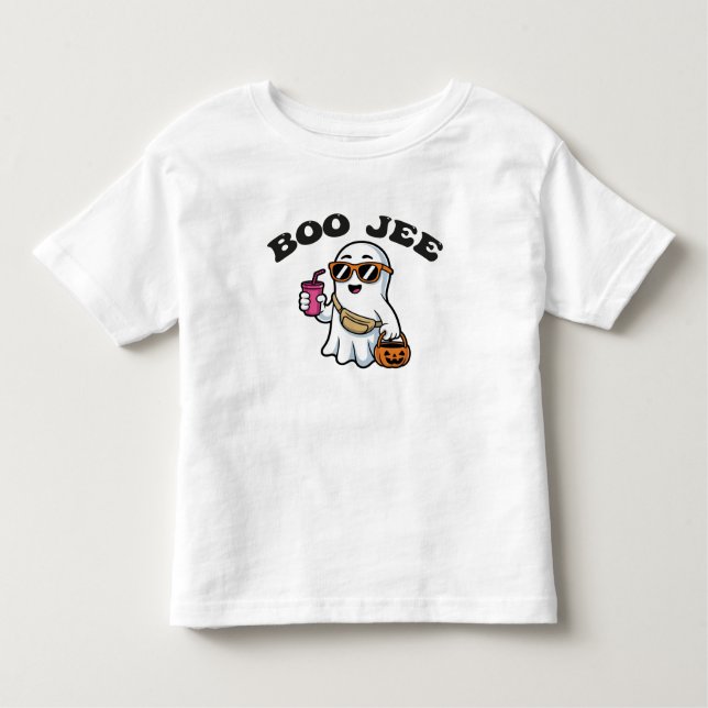 BOO-JEE Ghost – Funny Boujee Halloween Design Toddler T-Shirt (Front)