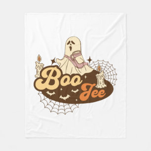 Boo-Jee Ghost Halloween funny Fleece Blanket