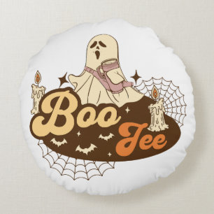 Boo-Jee Ghost Halloween funny Round Cushion