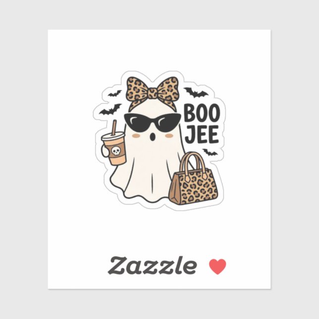 Boo Jee Ghost Halloween Leopard Bow Vector Design_ (Sheet)