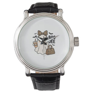 Boo Jee Ghost Halloween Leopard Bow Vector Design_ Watch