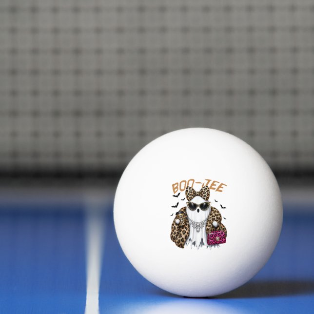 Boo-JEE Ghost Leopard Coquette Halloween Ping Pong Ball (Net)