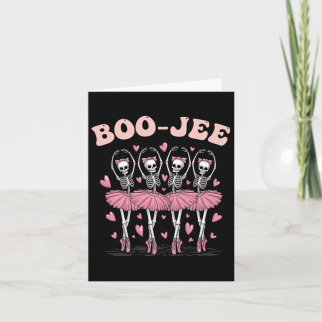 Boo-jee Halloween Ballet Dancing Ghost Tutu Spooky Card (Front)