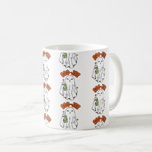 Boo-Jee Halloween Ghost with Iced Coffee in hand Mug
