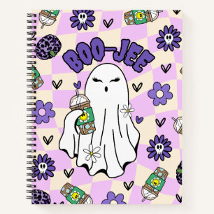 Boo-Jee Halloween Ghost with Iced Coffee Notebook