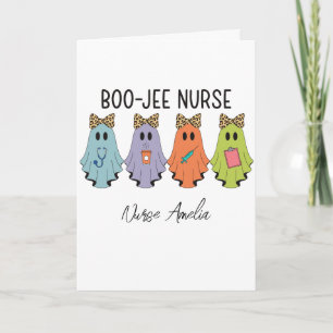 Boo-Jee Nurse Halloween Ghost Personalised Card
