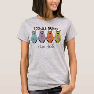 Boo-Jee Nurse Halloween Ghost Personalised Name T-Shirt