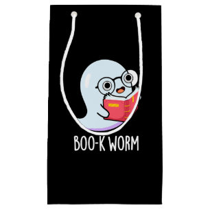 Boo-k Worm Funny Bookworm Ghost Pun Dark BG Small Gift Bag