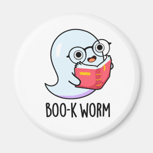 Boo-k Worm Funny Halloween Bookworm Ghost Pun Magnet