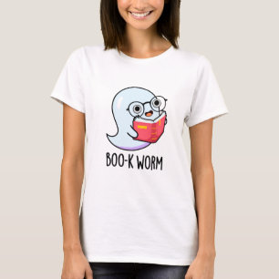 Boo-k Worm Funny Halloween Bookworm Ghost Pun T-Shirt