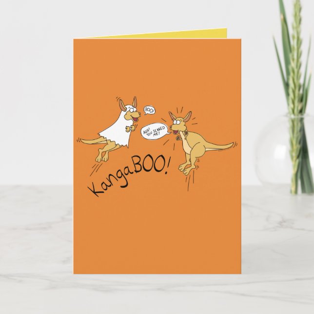 BOO Kangaroo - Funny Halloween Greeting Card (Front)