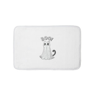 Boo Kitty Cute Ghost Cat Halloween Spooky Kitten  Bath Mat