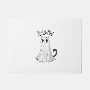 Boo Kitty Cute Ghost Cat Halloween Spooky Kitten  Doormat