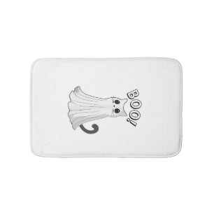 Boo Kitty Cute Ghost Cat Halloween Spooky Kitten T Bath Mat