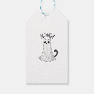 Boo Kitty Cute Ghost Cat Halloween Spooky Kitten T Gift Tags