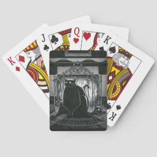 Boo Kitty Gets Sat Upon Playing Cards