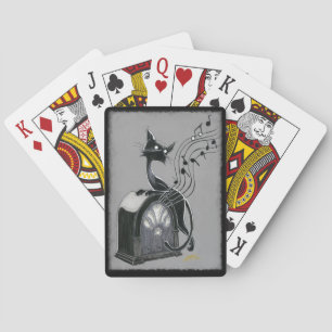 Boo Kitty Hears the Music Playing Cards