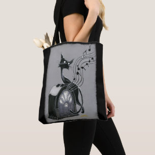 Boo Kitty Hears the Music Tote Bag