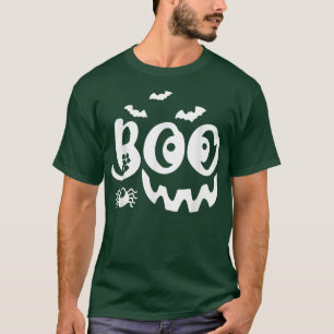 Boo Lazy Halloween Costume Scary Creepy Ghost Bats T-Shirt