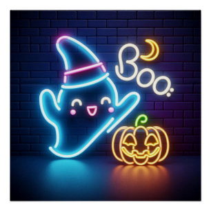 BOO Lazy Halloween Ghost  Poster