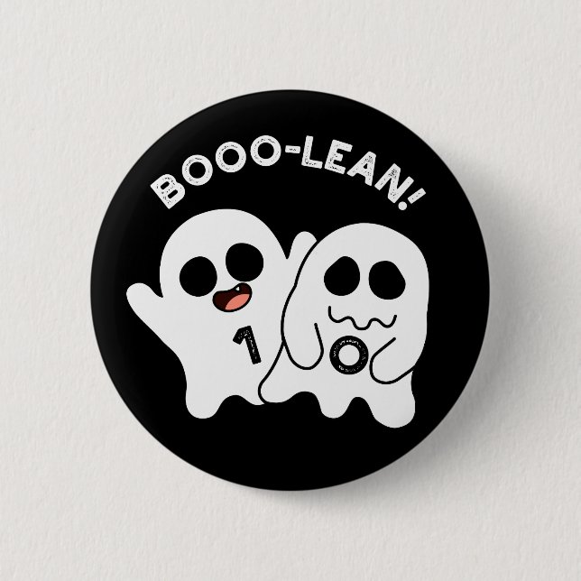 Boo-lean Funny Computer Ghost Boolean Pun  Dark BG 6 Cm Round Badge (Front)