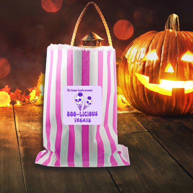 Boo-licious Halloween Treats Labels Custom Name (Creator Uploaded)