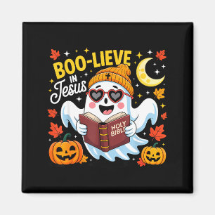 Boo-lieve in jesus ghost christian halloween funny magnet