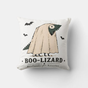 Boo Lizard Bearded Dragon Halloween Ghost Art Cushion