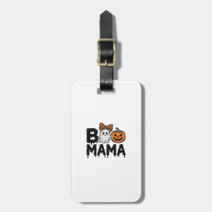 Boo Mama Halloween Ghost Pumpkin Mum Shirt Design_ Luggage Tag