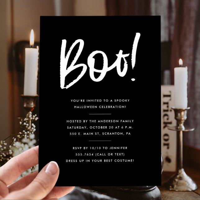 Boo Minimalist Halloween Party  Invitation (Creator Uploaded)