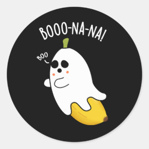 Boo-nana Funny Ghost Banana Pun Dark BG Classic Round Sticker