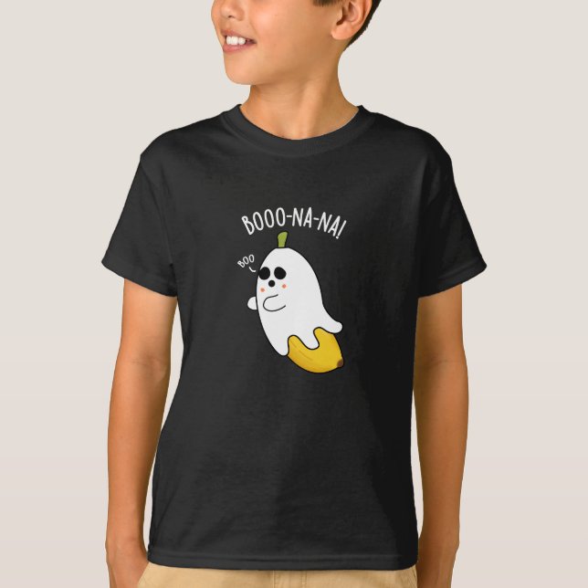 Boo-nana Funny Ghost Banana Pun Dark BG T-Shirt (Front)