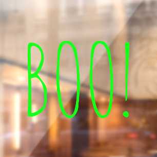Boo neon green typography spooky funny Halloween