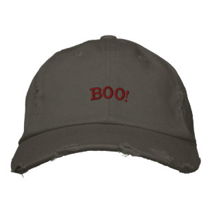 Boo Nickel Distressed Spooky Season Theme Scary Embroidered Hat