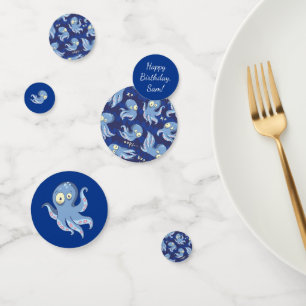 Boo Octopus Blue Kids Clothing & Décor Confetti