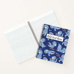 Boo Octopus Blue Kids Clothing & Décor Notebook