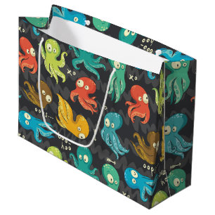 Boo Octopus Cute Multicolor Kids Clothing & Décor Large Gift Bag