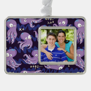 Boo Octopus Cute Purple Kids Clothing & Décor Silver Plated Framed Ornament
