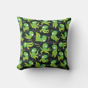 Boo Octopus Green Kids Clothing & Décor Cushion