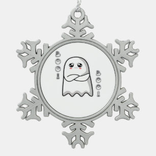 Boo Of Disapproval Classic Retro Snowflake Pewter Christmas Ornament