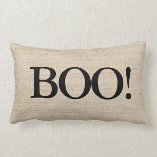 BOO on Burlap Halloween Pillow