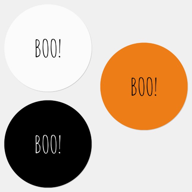 Boo orange black white spooky funny Halloween (Group)