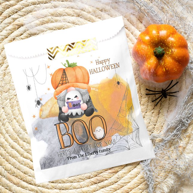 BOO orange gnome kids halloween trick or treat Favour Bags (Creator Uploaded)