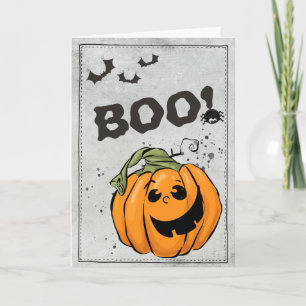 Boo Orange Jack 'O Lantern Halloween Card