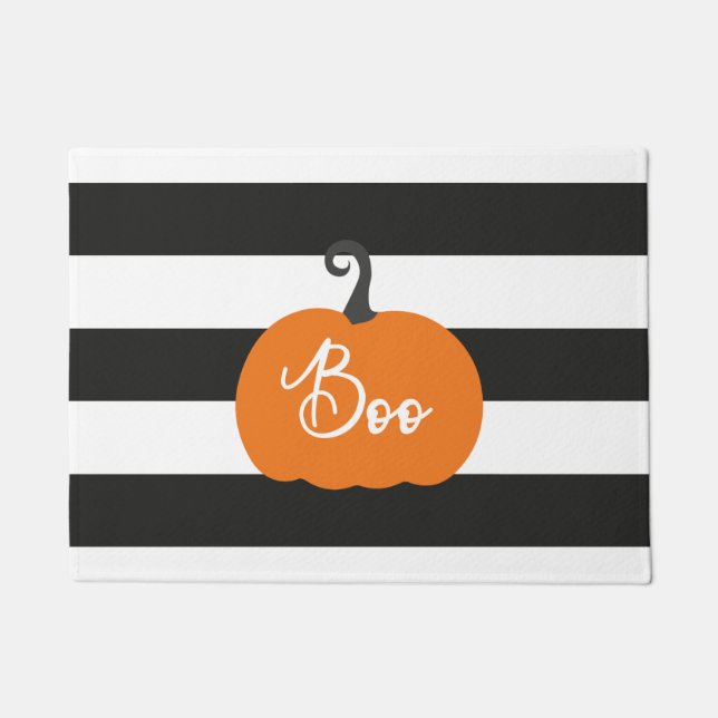 "Boo" Pumpkin Halloween Doormat (Front)