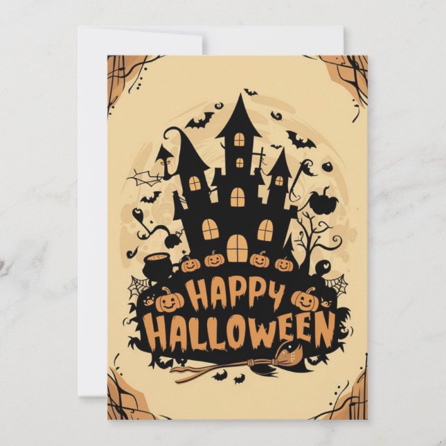 Boo Pumpkin Happy Halloween card  (Front)