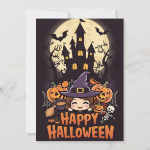 Boo Pumpkin Happy Halloween Holiday Card
